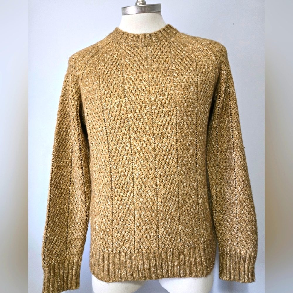 7 For All Mankind Men's Tan Knit Crewneck Sweater. Size Medium
